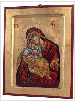 ICONA MADONNA DOLCE AMORE MANTO ROSSO 23 X 30 CM