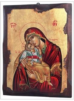 ICONA MADONNA DOLCE AMORE MANTO ROSSO 21 x 28 CM