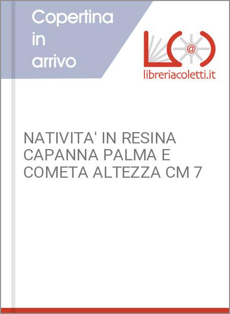 NATIVITA' IN RESINA CAPANNA PALMA E COMETA ALTEZZA CM 7