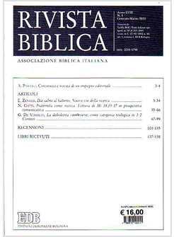 RIVISTA BIBLICA GENNAIO-MARZO 2010 VOL 1