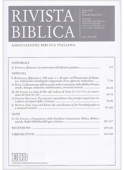 RIVISTA BIBLICA GENNAIO MARZO 2014 VOL. 1