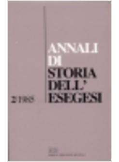 ANNALI DI STORIA DELL'ESEGESI