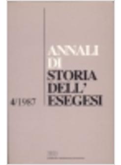 ANNALI DI STORIA DELL'ESEGESI