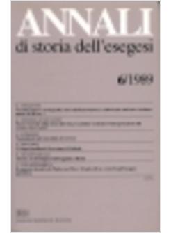 ANNALI DI STORIA DELL'ESEGESI