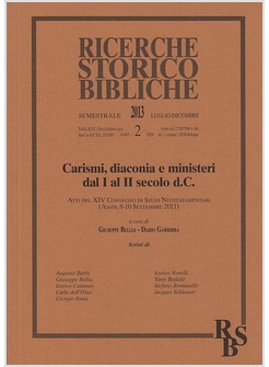 RICERCHE STORICO BIBLICHE (2013). VOL. 2