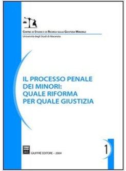 PROCESSO PENALE DEI MINORI QUALE RIFORMA PER QUALE GIUSTIZIA ATTI DEL CONVEGNO