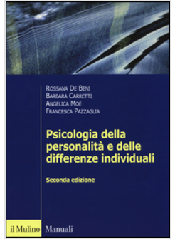 PSICOLOGIA DELLA PERSONALITA' E DELLE DIFFERENZE INDIVIDUALI