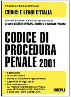 CODICE DI PROCEDURA PENALE 2001