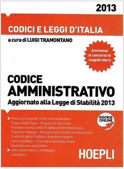 CODICE AMMINISTRATIVO AGGIORNATO ALLA LEGGE DI STABILITA' 2013