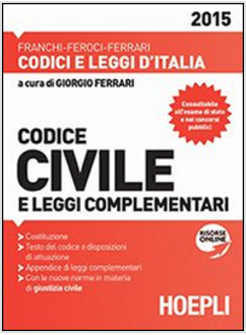 CODICE CIVILE E LEGGI COMPLEMENTARI 2015