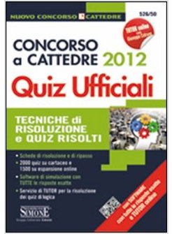 CONCORSO A CATTEDRE 2012 - QUIZ UFFICIALI 