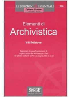 ELEMENTI DI ARCHIVISTICA