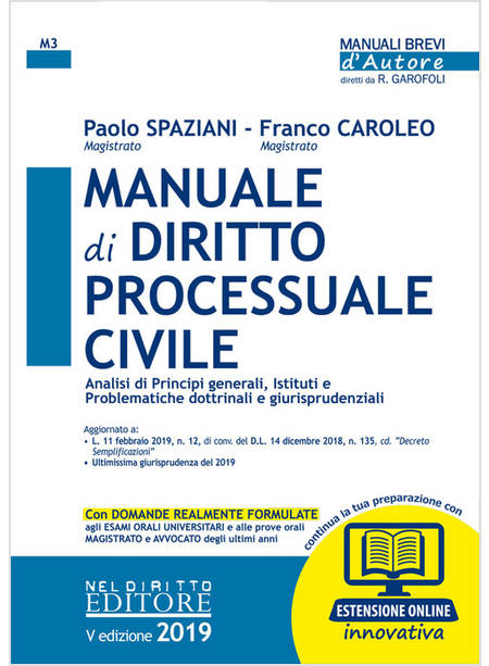 MANUALE DI DIRITTO PROCESSUALE CIVILE. CON AGGIORNAMENTO ONLINE