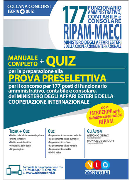 CONCORSO PER 177 FUNZIONARI AMMINISTRATIVI, CONTABILI E CONSOLARI RIPAM - MAECI