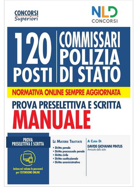 CONCORSO 120 POSTI COMMISSARIO POLIZIA DI STATO. QUIZ COMPLETO PER LA PROVA