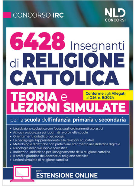 CONCORSO 6428 INSEGNANTI RELIGIONE CATTOLICA. TEORIA E LEZIONI SIMULATE. 