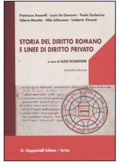 STORIA DEL DIRITTO ROMANO E LINEE DI DIRITTO PRIVATO