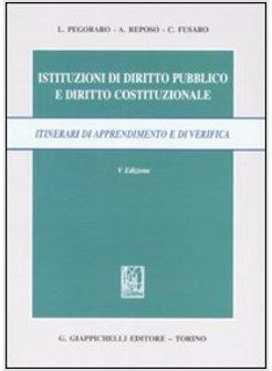 ISTITUZIONI DI DIRITTO PUBBLICO E DIRITTO COSTITUZIONALE ITINERARI DI