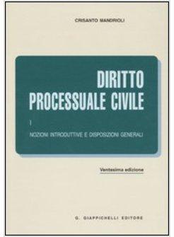 DIRITTO PROCESSUALE CIVILE 1