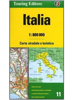 ITALIA 1:800.000. CARTA STRADALE E TURISTICA