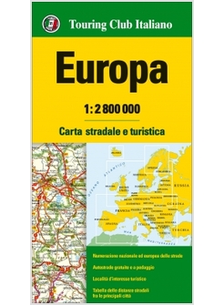 EUROPA 1:2.800.000. CARTA STRADALE E TURISTICA