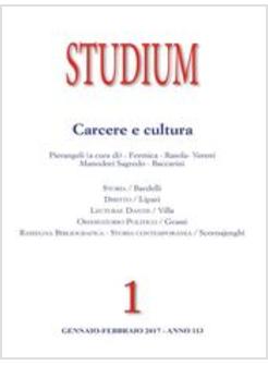 STUDIUM (2017). VOL. 1: CARCERE E CULTURA