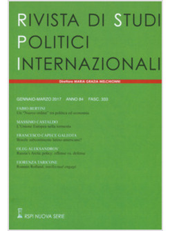 RIVISTA DI STUDI POLITICI INTERNAZIONALI (2016). VOL. 1