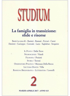 STUDIUM (2017). VOL. 2: LA FAMIGLIA IN TRANSIZIONE: SFIDE E RISORSE