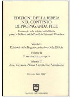 EDIZIONI DELLA BIBBIA NEL CONTESTO DI PROPAGANDA FIDE UNO STUDIO SULLE EDIZIONI