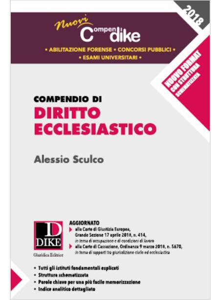 COMPENDIO DI DIRITTO ECCLESIASTICO