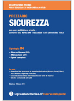 PREZZARIO SICUREZZA. OSSERVATORIO PREZZI PER L'EDILIZIA E L'INGEGNERIA CIVILE