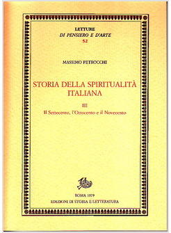 STORIA DELLA SPIRITUALITA' ITALIANA III