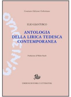 ANTOLOGIA DELLA LIRICA TEDESCA CONTEMPORANEA