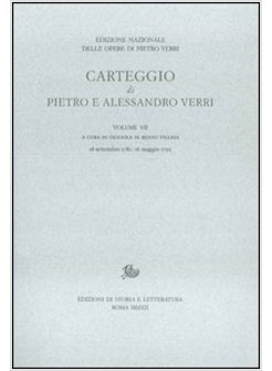 CARTEGGIO DI PIETRO E ALESSANDRO VERRI. VOL. 7