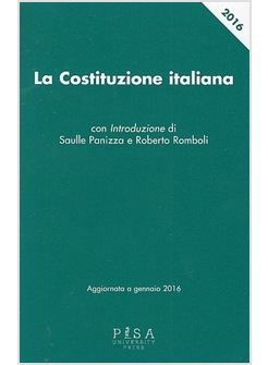 LA COSTITUZIONE ITALIANA AGGIORNATA A GENNAIO 2016