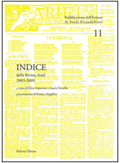 INDICE DELLA RIVISTA «ARIEL». 2003-2009