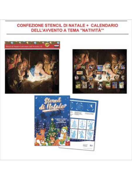 STENCIL DI NATALE CON CALENDARIO: DELL'AVVENTO 3D A TEMA NATIVITA'