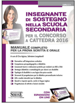 INSEGNANTE DI SOSTEGNO NELLA SCUOLA SECONDARIA PER IL CONCORSO A CATTEDRA 2016. 