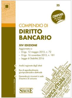 COMPENDIO DI DIRITTO BANCARIO 14 ED.