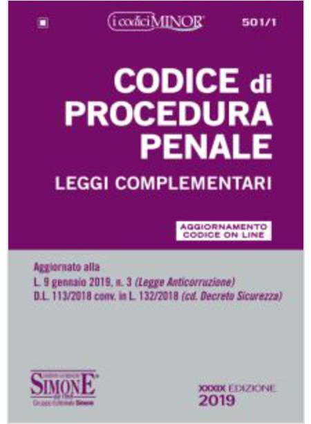 CODICE DI PROCEDURA PENALE. LEGGI COMPLEMENTARI. EDIZ. MINOR.