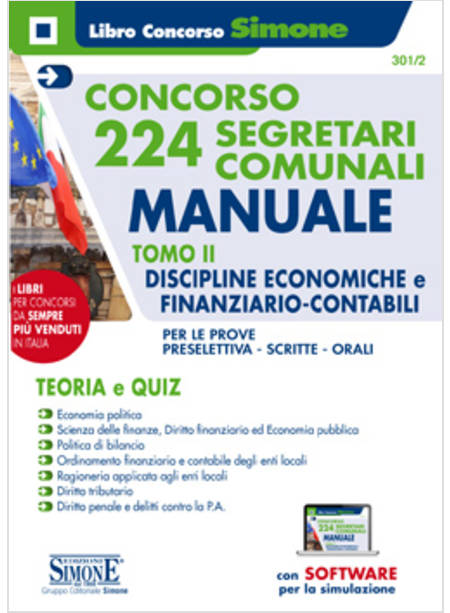 CONCORSO 224 SEGRETARI COMUNALI. MANUALE. TEORIA E QUIZ