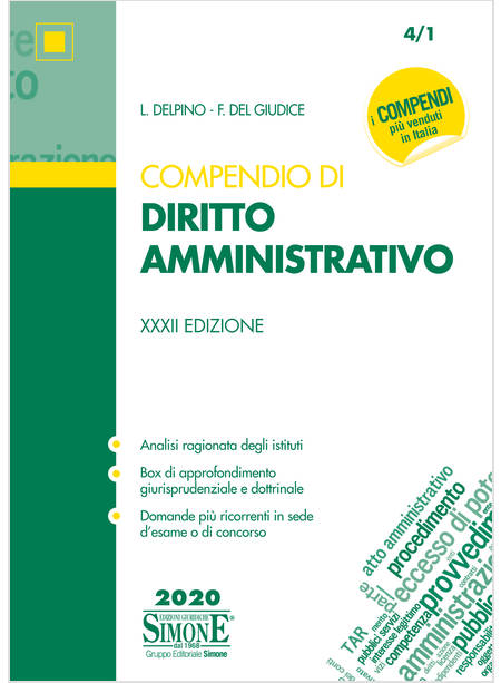 COMPENDIO DI DIRITTO AMMINISTRATIVO  XXXII EDIZIONE