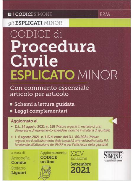 CODICE DI PROCEDURA CIVILE ESPLICATO MINOR CON COMMENTO ESSENZIALE 