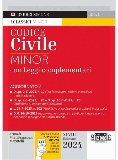 CODICE CIVILE. EDIZ. MINOR. CON APP