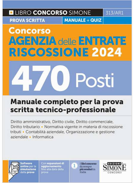 CONCORSO AGENZIA DELLE ENTRATE RISCOSSIONE 2024. 470 POSTI. MANUALE COMPLETO PER