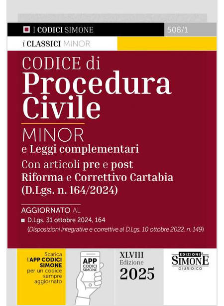 CODICE DI PROCEDURA CIVILE. EDIZ. MINOR. E LEGGI COMPLEMENTARI. CON ARTICOLI PRE