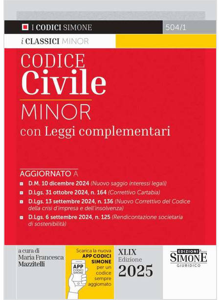 CODICE CIVILE MINOR CON LEGGI COMPLEMENTARI