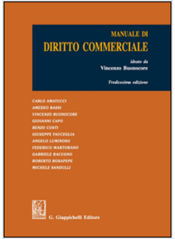 MANUALE DI DIRITTO COMMERCIALE XIII EDIZIONE