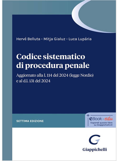 CODICE SISTEMATICO DI PROCEDURA PENALE