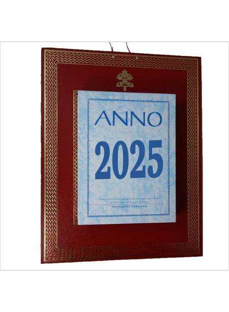 CALENDARIO VATICANA 2025 BLOCCO CON CARTONE ROSSO